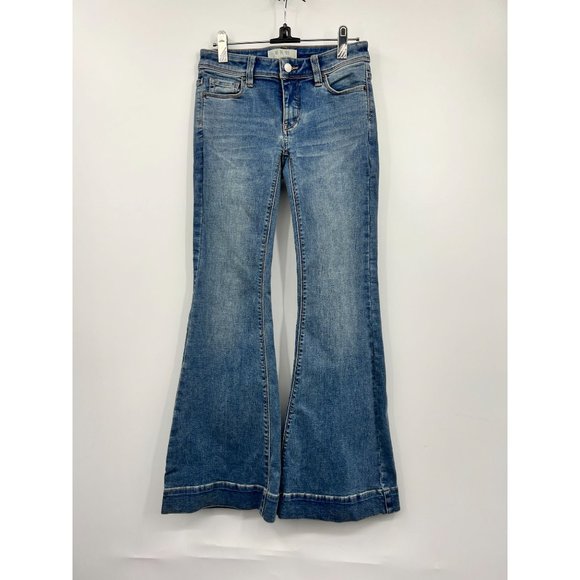 We the Free Women's Low Tide Bell Bottom Blue Flared Denim Jeans Size 24 - Picture 2 of 6
